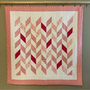 NEW Pink Chevron Baby Quilt